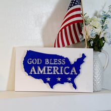 Load image into Gallery viewer, God Bless America Raised Metal Art