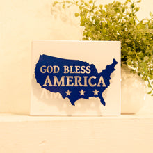Load image into Gallery viewer, God Bless America Raised Metal Art (small)